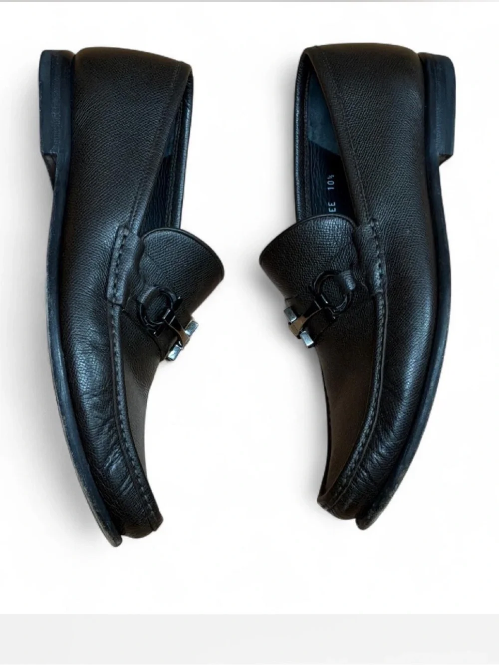 Salvatore Ferragamo Dark Brown Texture Leather w/ Horsebit Strap Loafers 10.5 EE